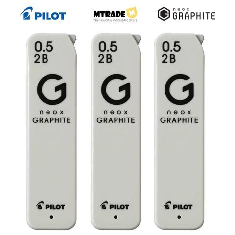 Bundle 3 Tubes Pilot Neox Graphite Mechanical Pencil Lead 2B 0.5mm P-HRFG-05-3P-2B