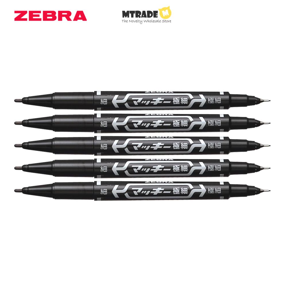 B-MO-120-MC Fine Extra Fine Double-Sided Permanent Marker Black 5pcs