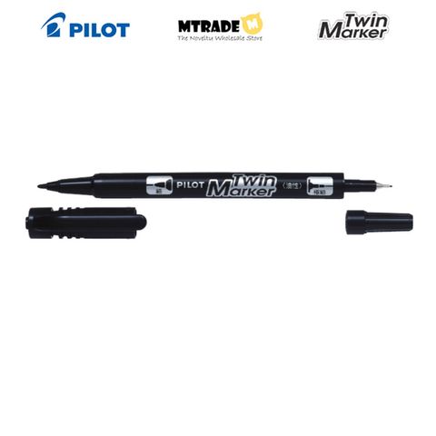Pilot Extra Fine Fine Double-Sided Permanent Twin Marker PMEF12KEU Black