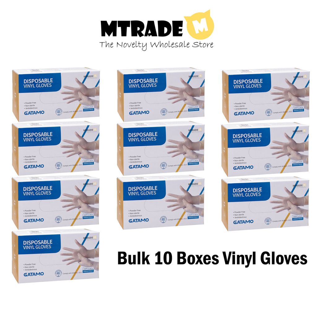 [Wholesale Bulk 10 boxes] Disposable Vinyl Gloves