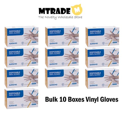 [Wholesale Bulk 10 boxes] Disposable Vinyl Gloves
