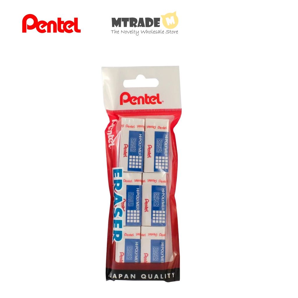 Bundle 6 Pcs Pentel Hi Polymer Eraser (Small) ZEH-03