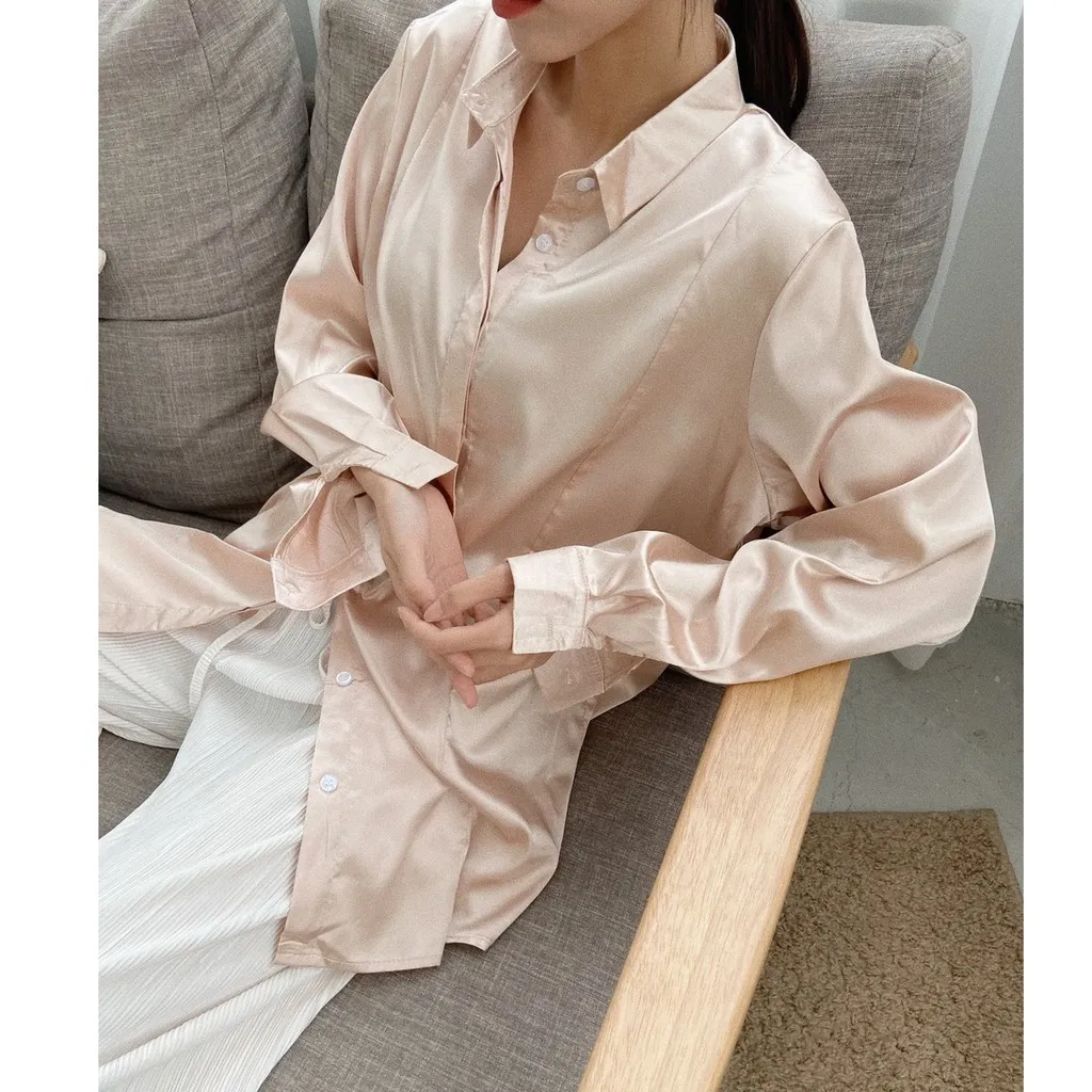 波光粼粼光澤襯衫symbolictrue Symbolictrue