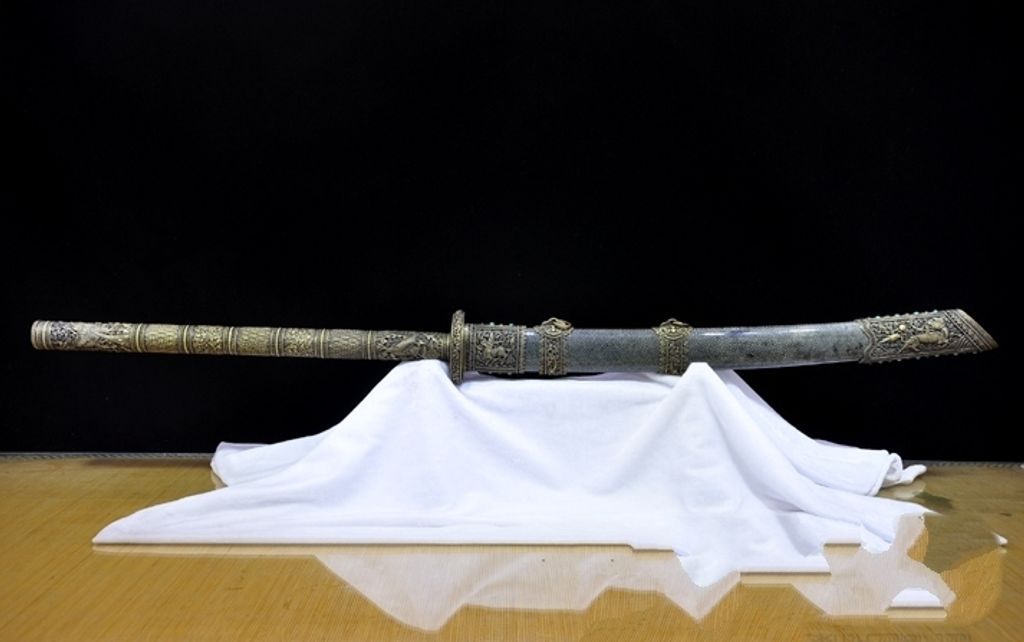 长柄铜装康熙宝刀 折叠花纹钢 Mp 3237 名品刀匠mpkatana 长柄铜装康熙宝刀 折叠花纹钢 Mp 3237 名品刀匠mpkatana