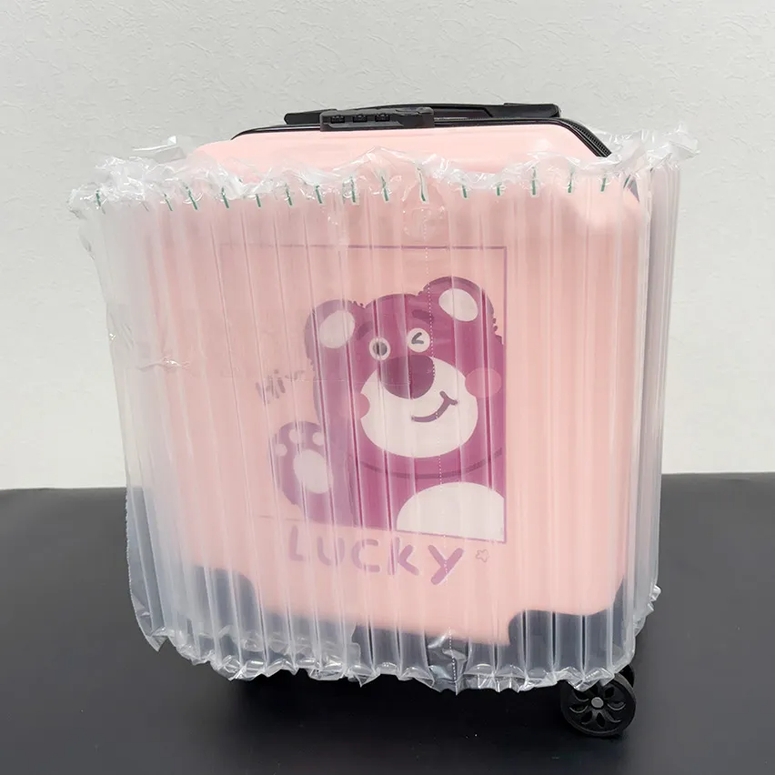 氣柱包裝防震保護收藏型行李箱，避免刮傷與碰撞