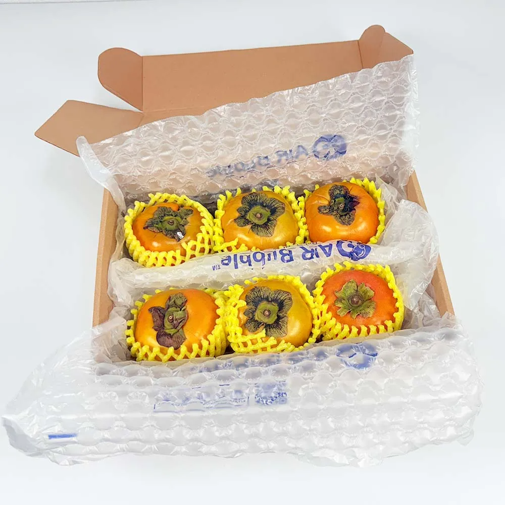 強力氣泡布包裝甜柿,提升運送防護避免碰撞損傷