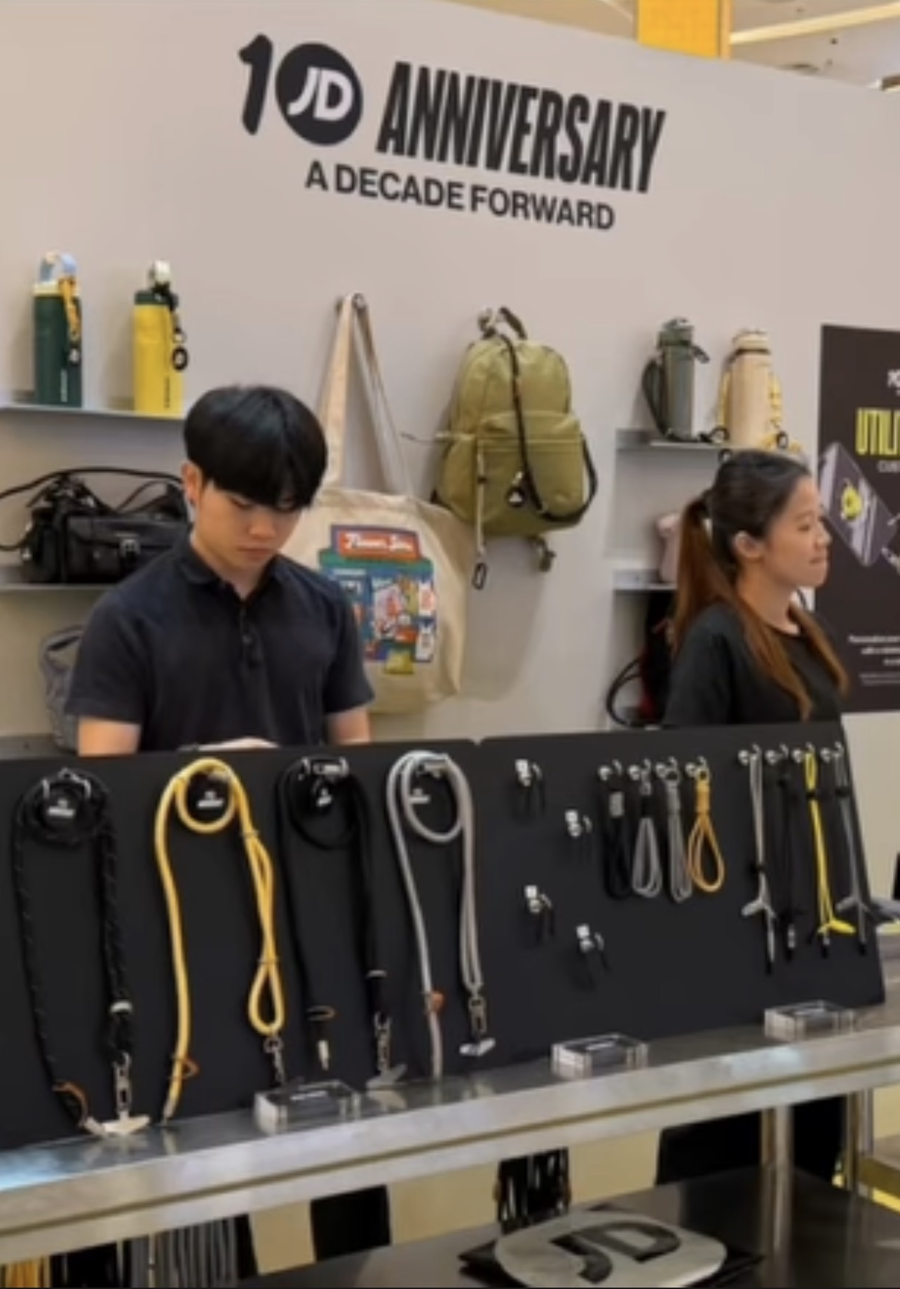 Custom lanyard DIY workshop station for JD Sports anniversary roadshow
