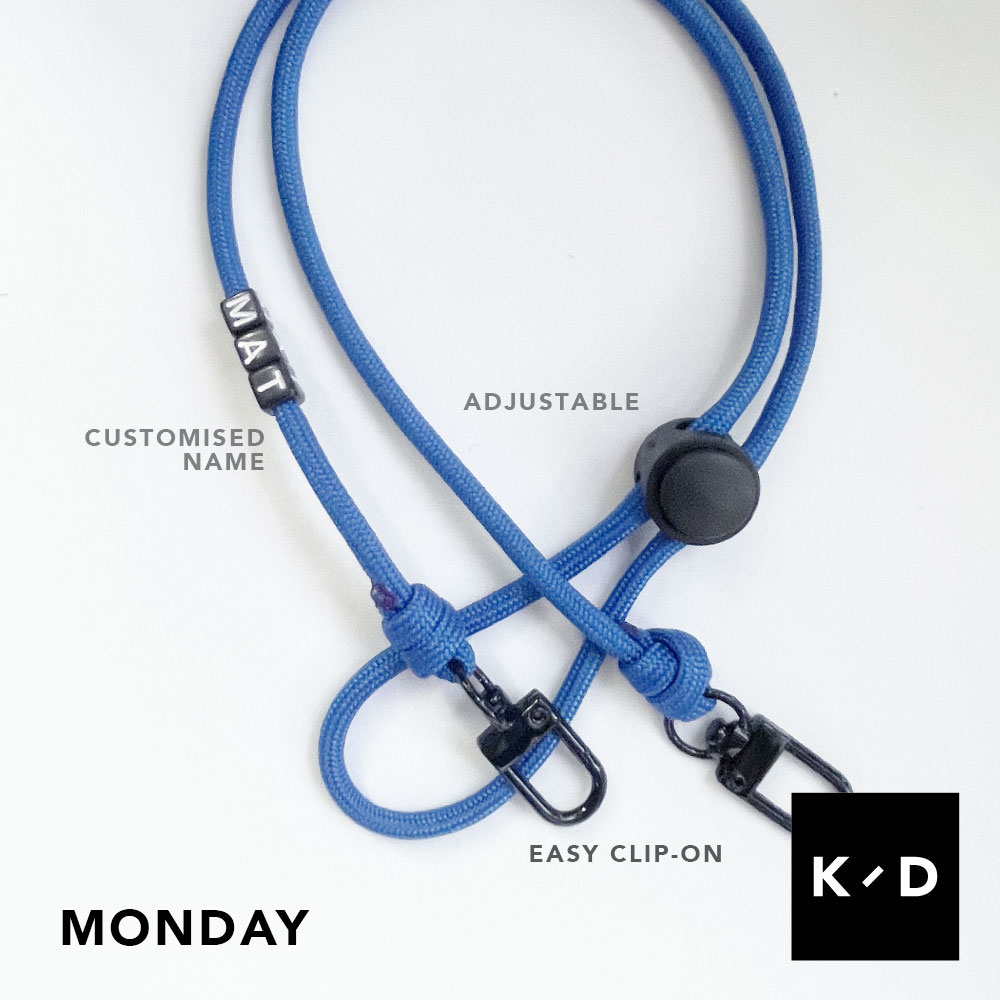 EDC Face Mask Lanyard Monday Blue