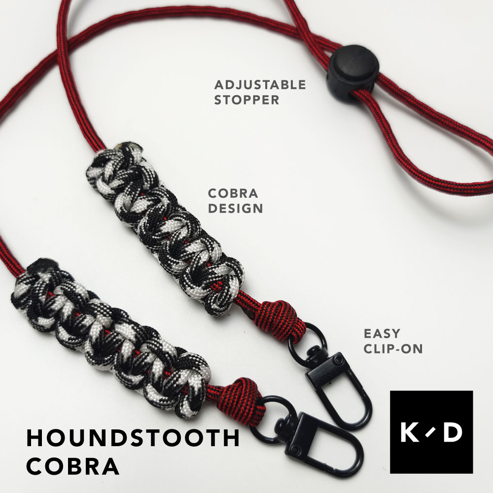 Cobra Knot Mask Lanyard Houndstooth