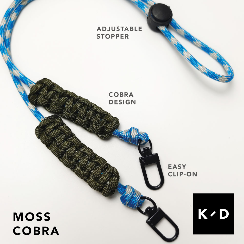 Cobra Knot Mask Lanyard Moss