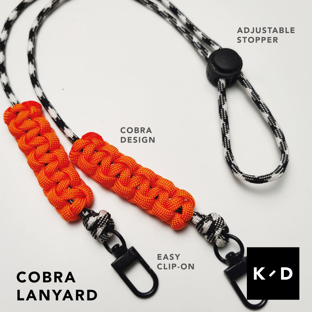 Cobra Knot Mask Lanyard Orange