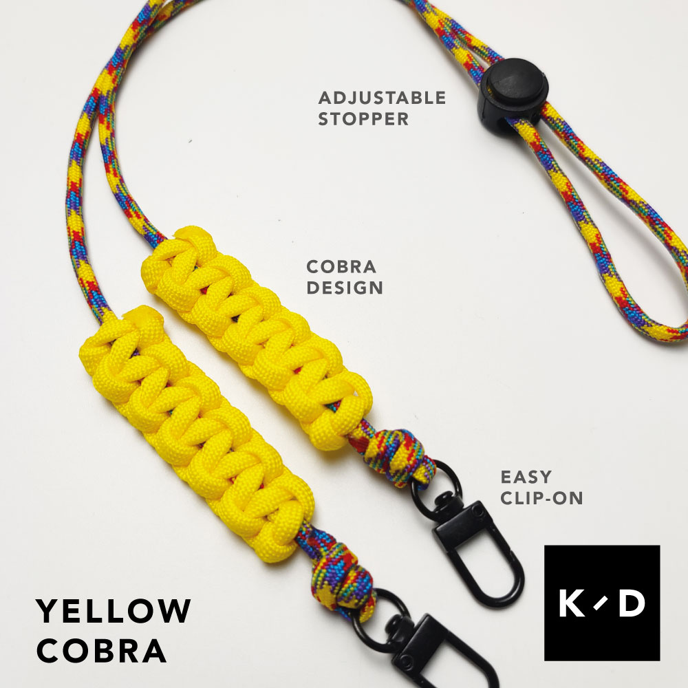 Cobra Knot Mask Lanyard Yellow