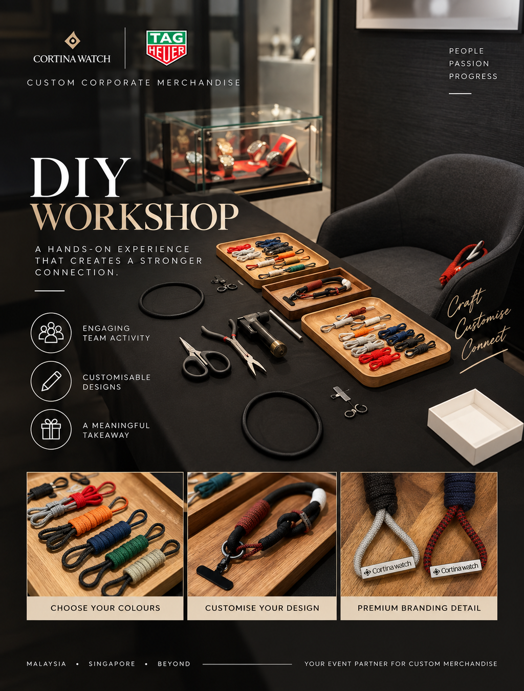 TAG Heuer VIP Session DIY premium phone wristlet customisation workshop for corporate events