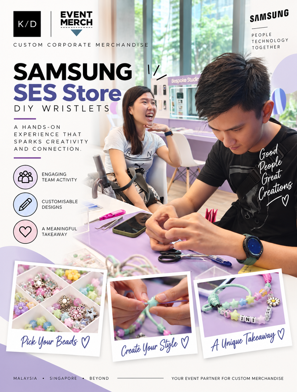 Samsung SES custom phone wristlet DIY activation for corporate merchandise and branded events in Malaysia