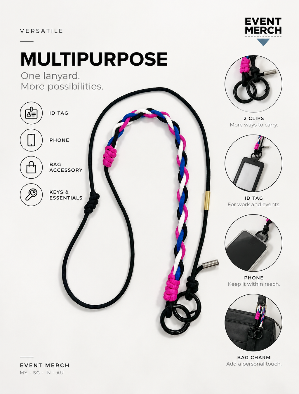 Organon custom theme colour lanyard for corporate event gifts, door gifts and branded merchandise
