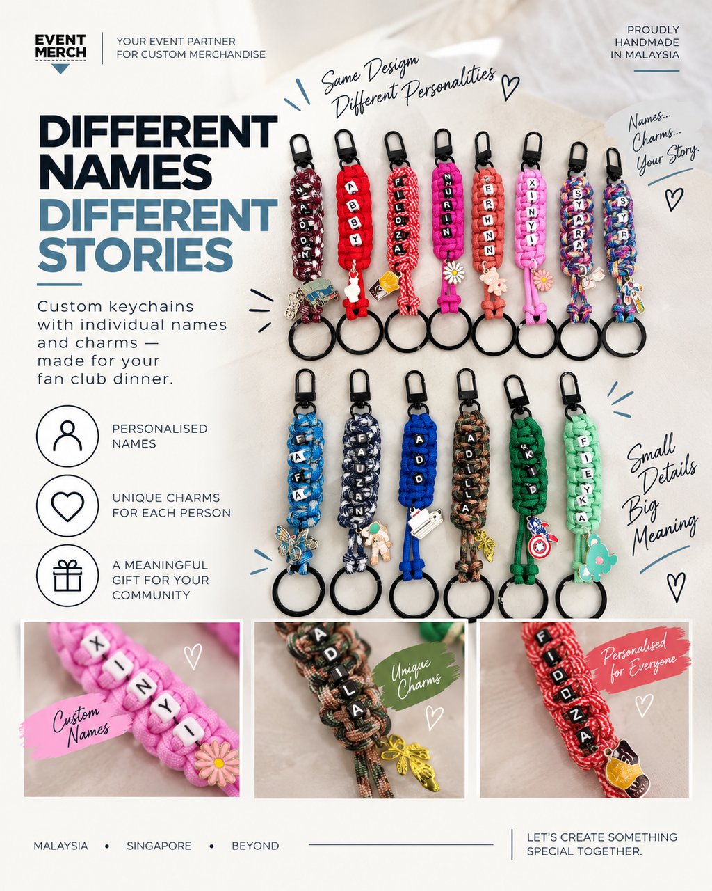 Custom multipurpose keychain for KOL events, fan meeting gifts, corporate event gifts and door gifts