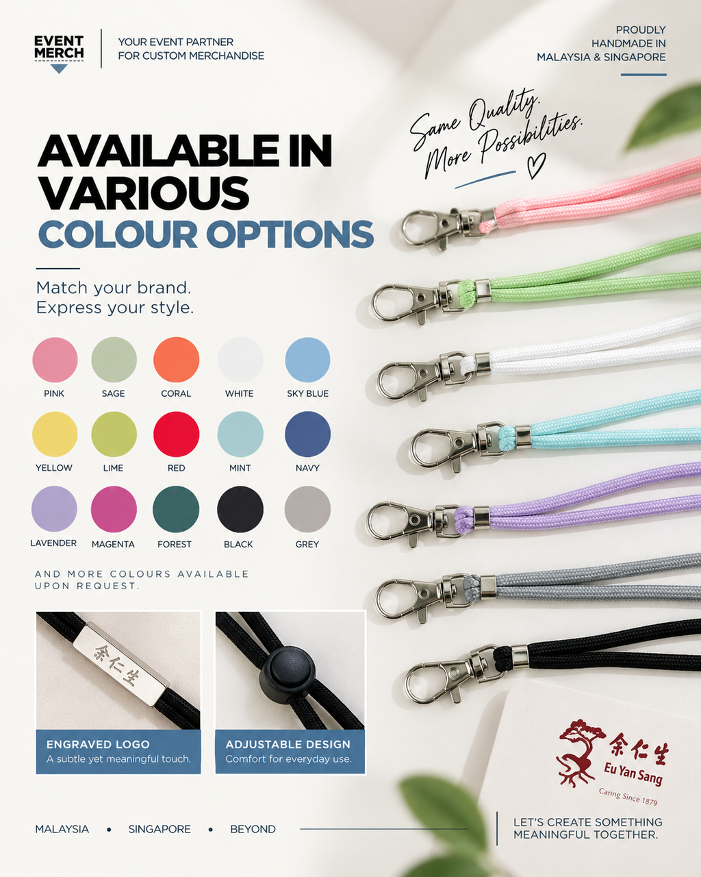 Custom Eu Yan Sang 145th Anniversary crossbody phone lanyard with logo for corporate event merchandise