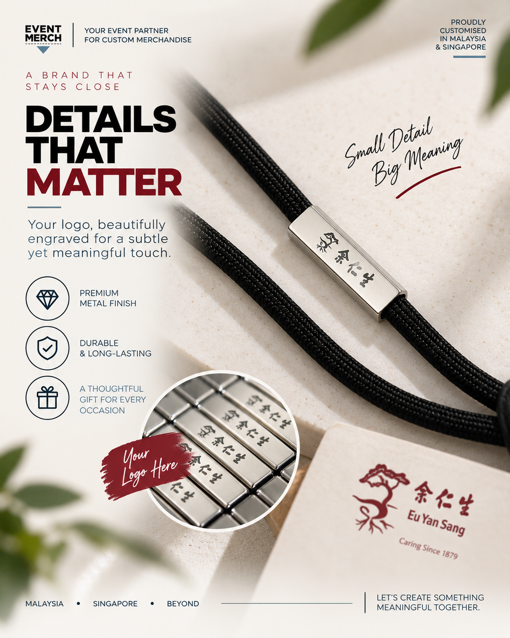 Eu Yan Sang 145th Anniversary branded crossbody phone lanyard custom corporate merchandise by KD Goods Malaysia