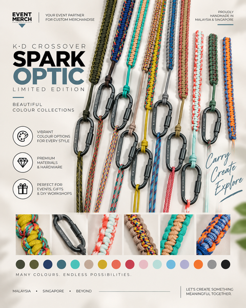 Custom Spark Optics multipurpose lanyard for camera, bag and phone, branded corporate merchandise by KD Goods Malaysia