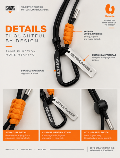 Custom U Mobile crossbody phone strap with logo for corporate merchandise