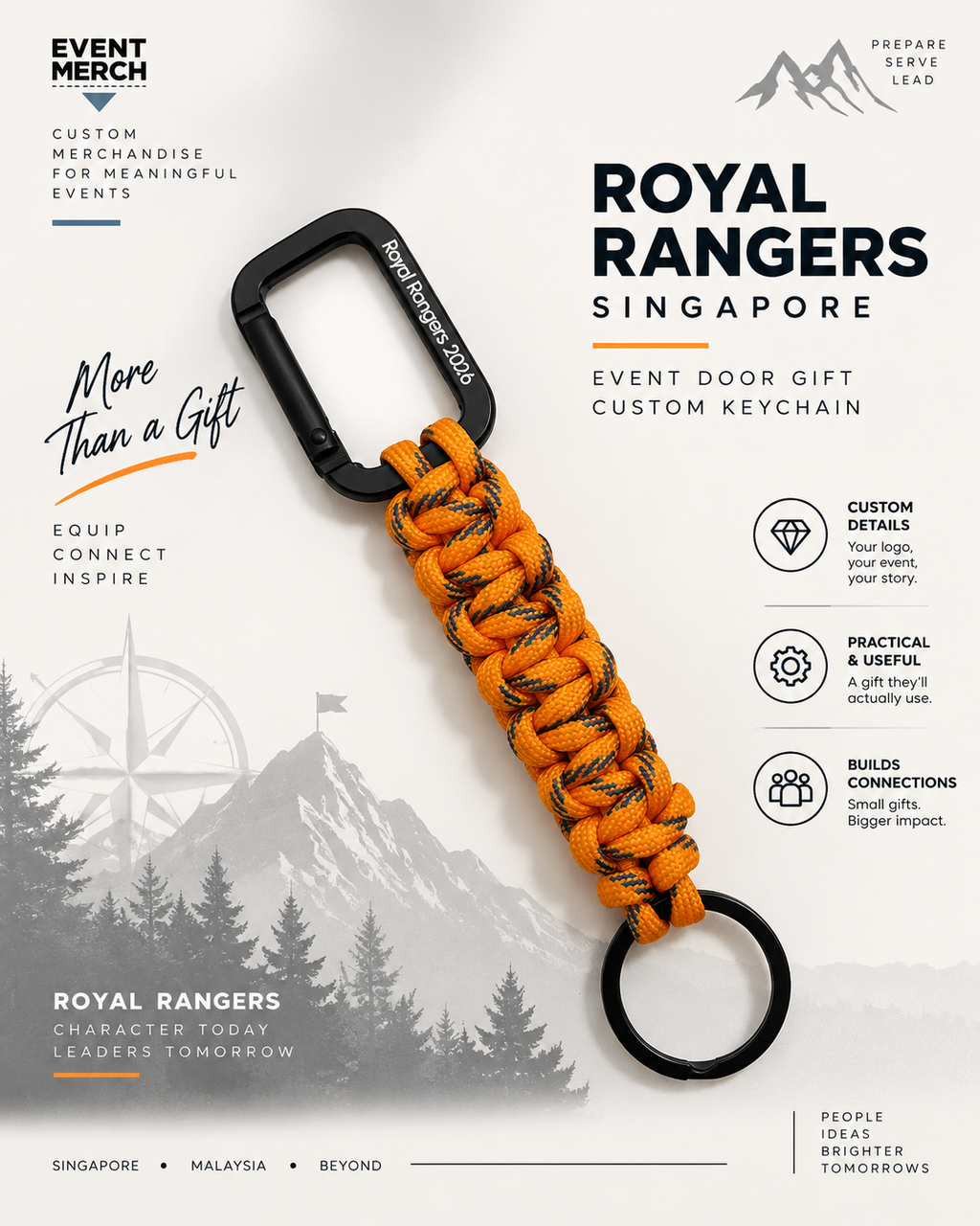 Royal Rangers Singapore Custom Carabiner Keychain Corporate Event Door Gift