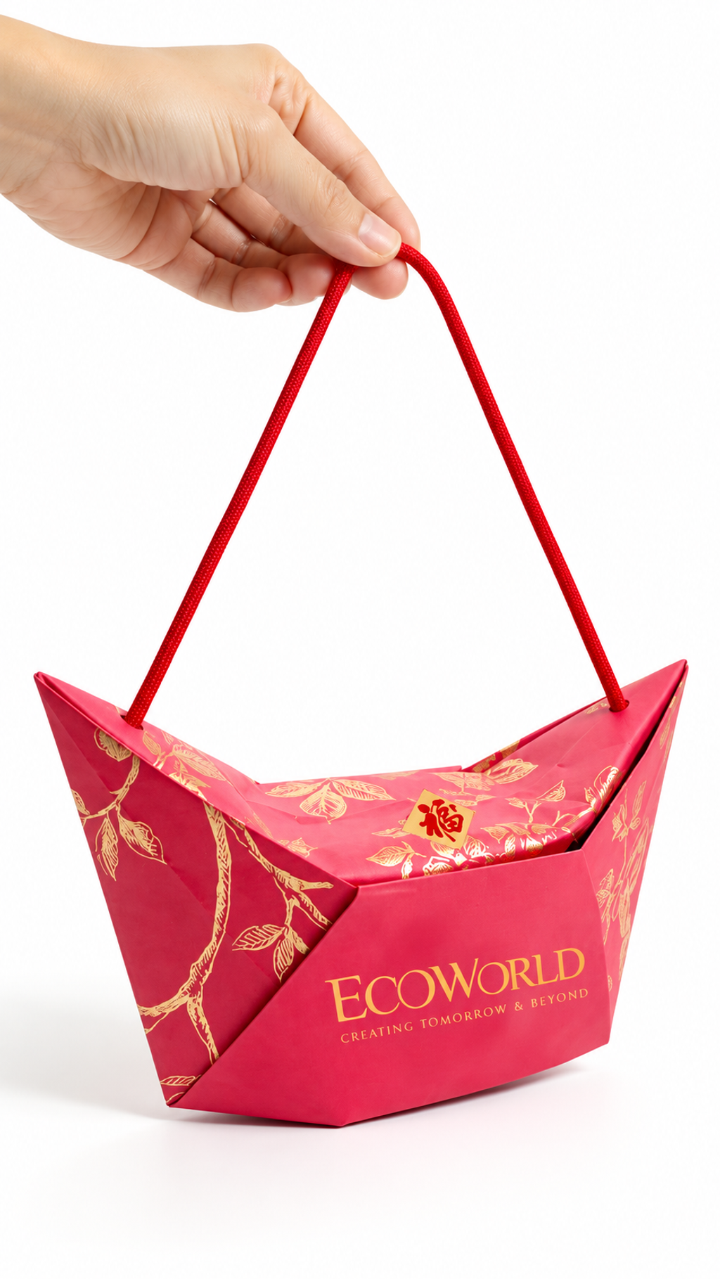 Custom EcoWorld Chinese New Year dinner gift pack packaging for corporate gifts and client appreciation