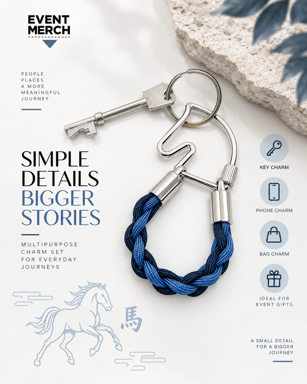 Multipurpose handmade CNY charm for keys, phone, belt loop, fan and earbud accessories