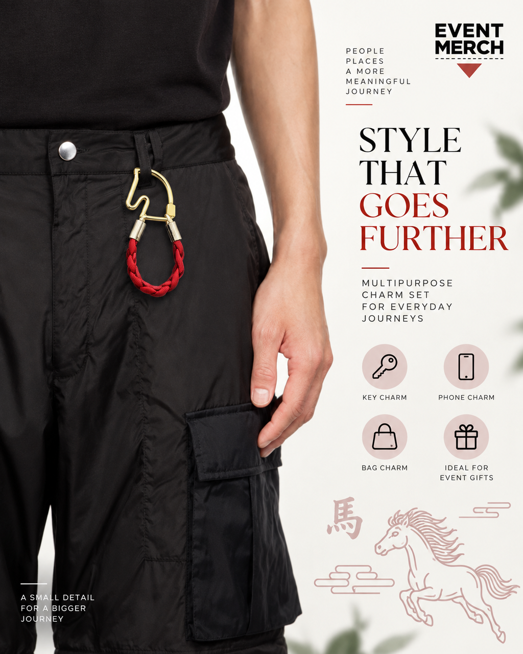 Premium handmade Horse Year Chinese New Year charm for corporate door gifts and event giveaways