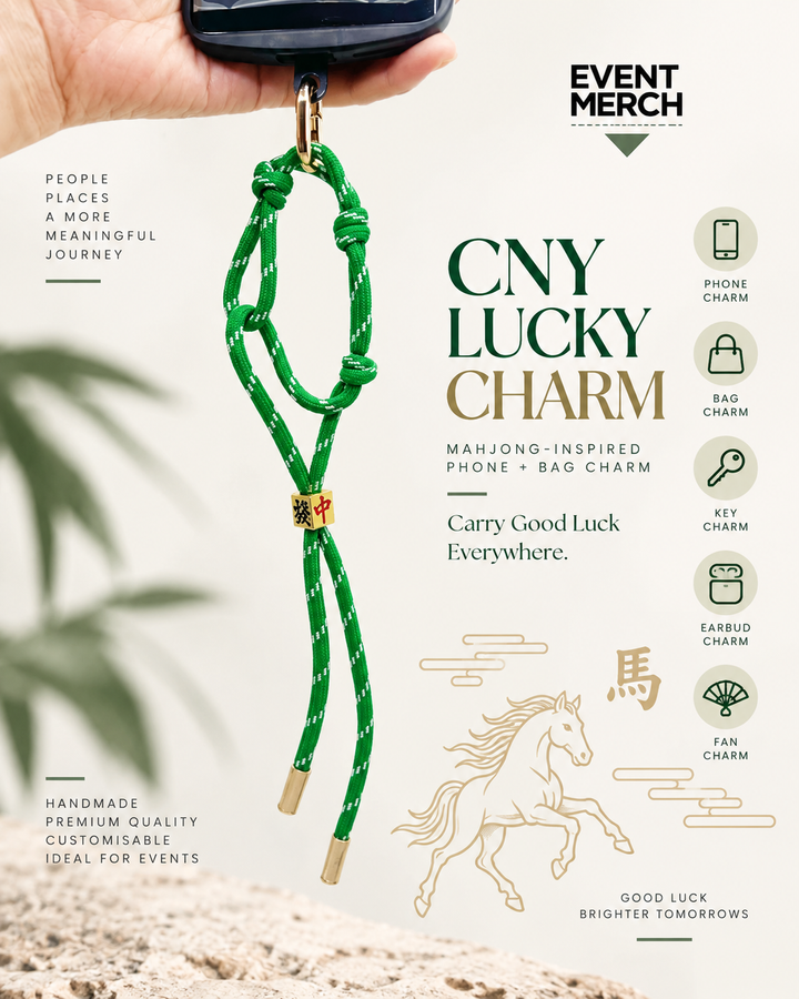 Custom CNY mahjong-inspired multipurpose charm for corporate gifts, event merchandise and door gifts in Malaysia and Singapore