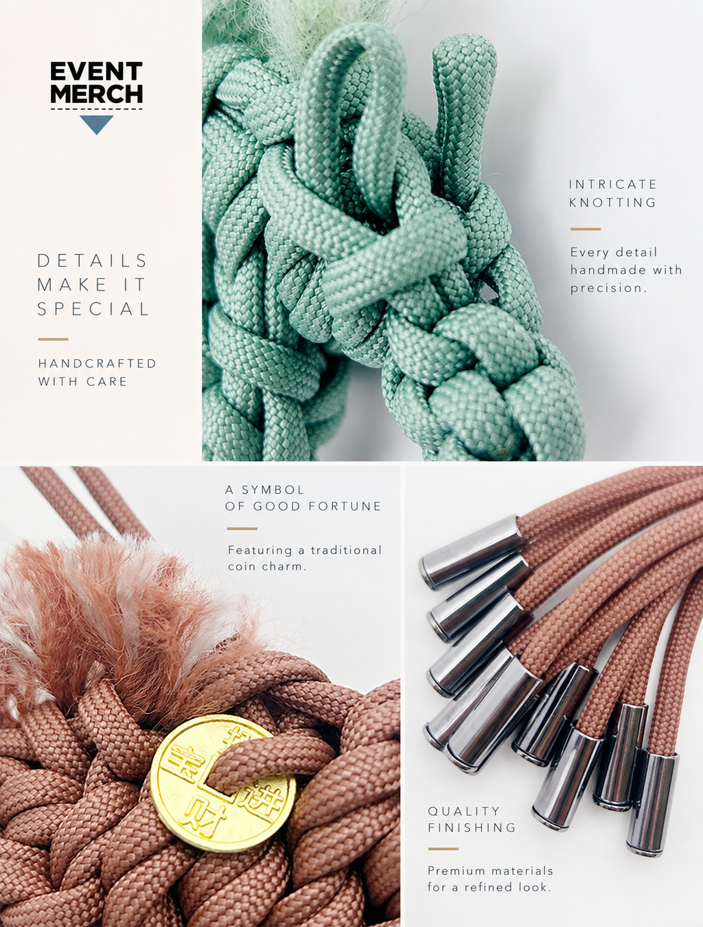 Premium 550 paracord handwoven horse charm with detailed knotting for Chinese New Year corporate merchandise