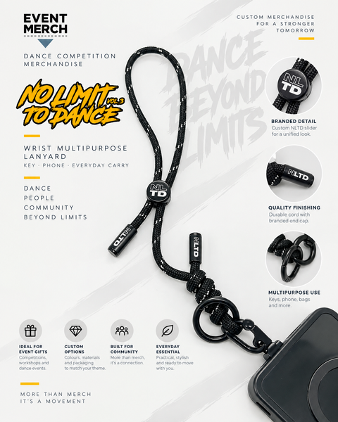 No Limit To Dance Vol 3 Custom Multipurpose Wrist Lanyard Event Merchandise Malaysia