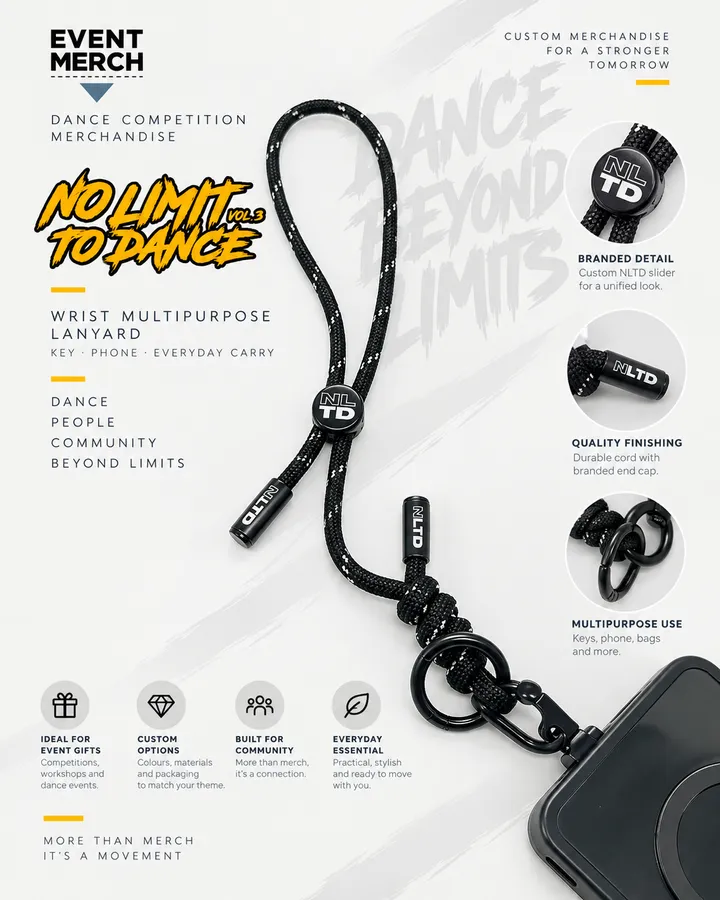 No Limit To Dance Vol 3 Custom Multipurpose Wrist Lanyard Event Merchandise Malaysia