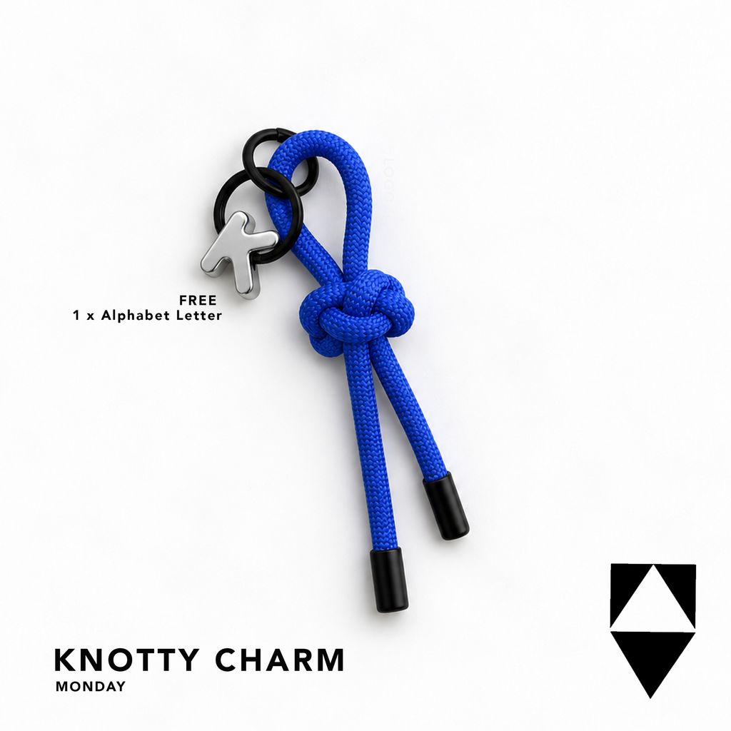 Personalised paracord phone charm with initial letter, handmade in Malaysia