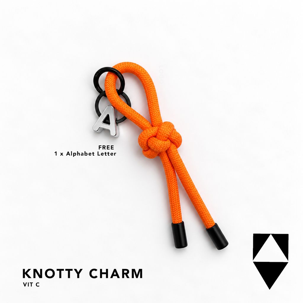 Paracord charm with high quality hardware and personalised alphabet letter