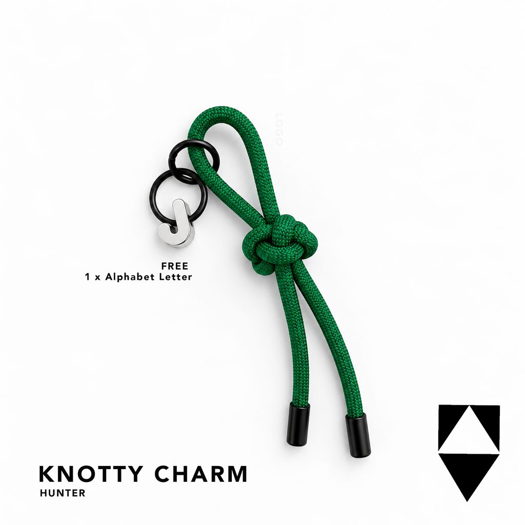 8mm paracord keychain charm with custom alphabet initial