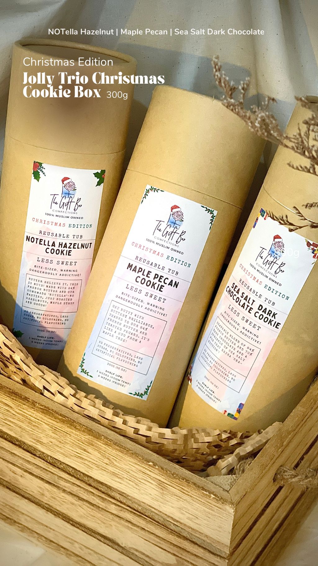 Pink and Cream Cute Illustrated Christmas Greeting Card (Folded Cards (Portrait)) (Posters (Portrait)) (Invitations (Portrait)) (Your Story)