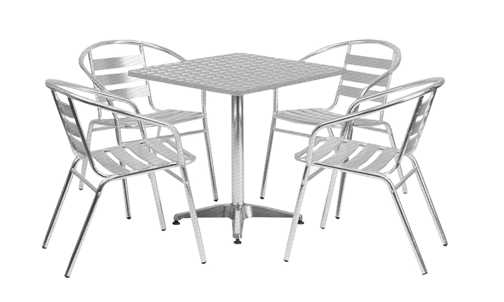Tekkashop LODT1483 Modern Design 4-Seater Aluminum Outdoor Dining Table