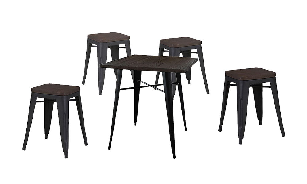 Tekkashop LOTS2300 4-Seater Outdoor Dining Table and Stool