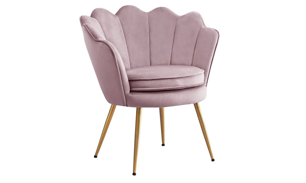 Shell-Shaped Lounge Chair in Pink