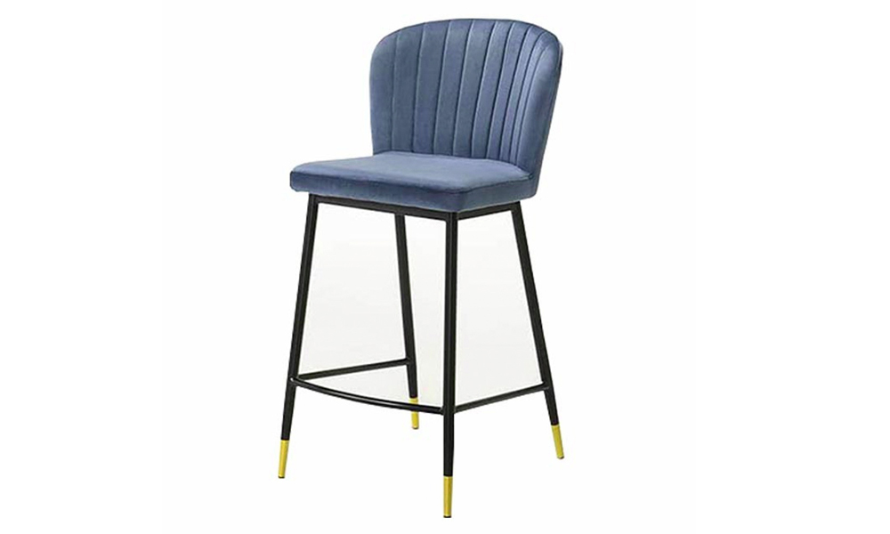 Shell-Shaped High Backrest Stool in Blue