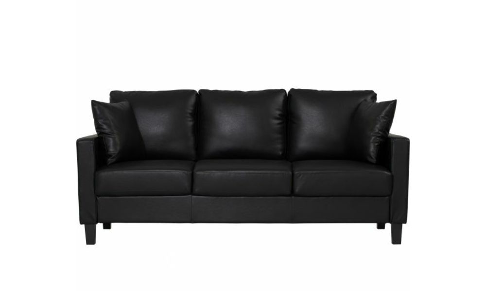 Black leather 3-seater sofa in Malaysia 2023