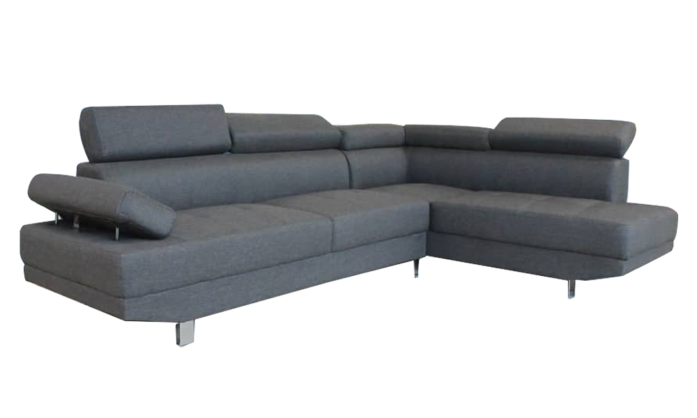 Best sectional office sofa with adjustable headrest in Grey