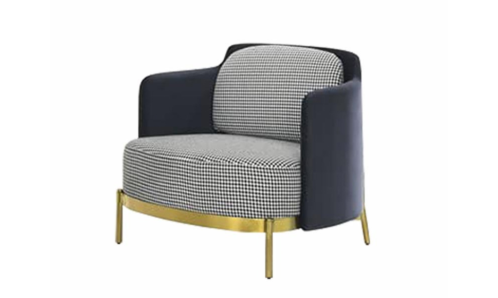 Best office lounge chair in Black and Gold chrome legs