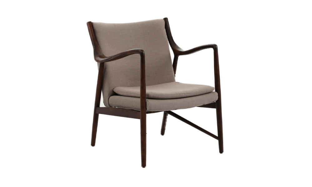 Midcentury Modern Wooden Lounge Chair in Brown