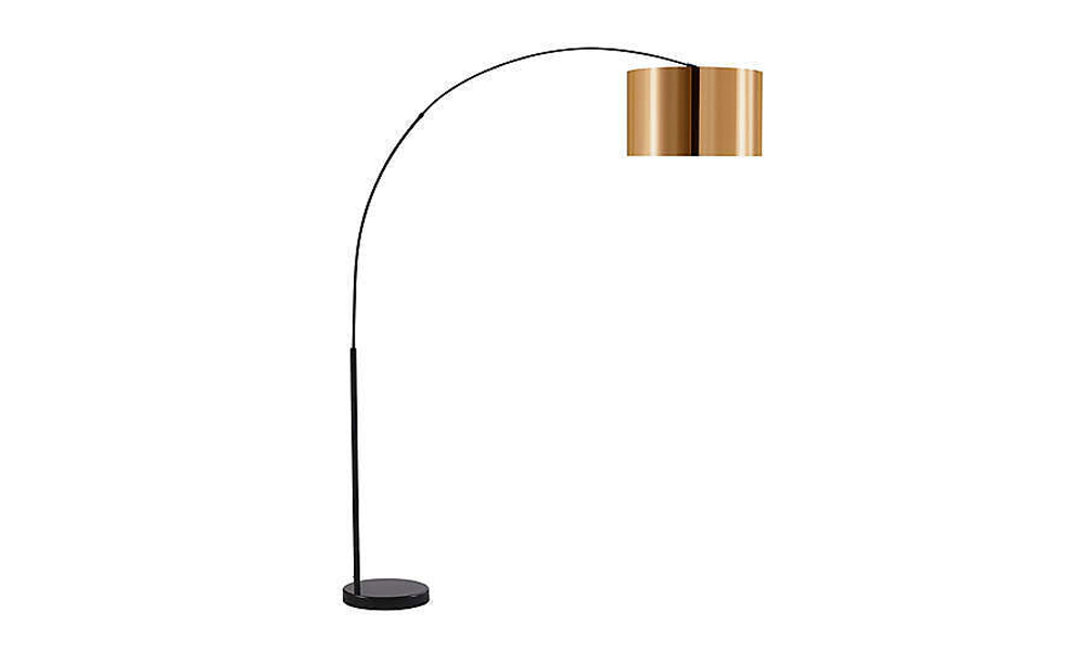 Gold Chrome Floor Lamp with Black Marble Base