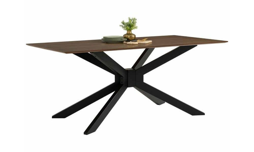 Wood and Metal Dining Table in Cocoa