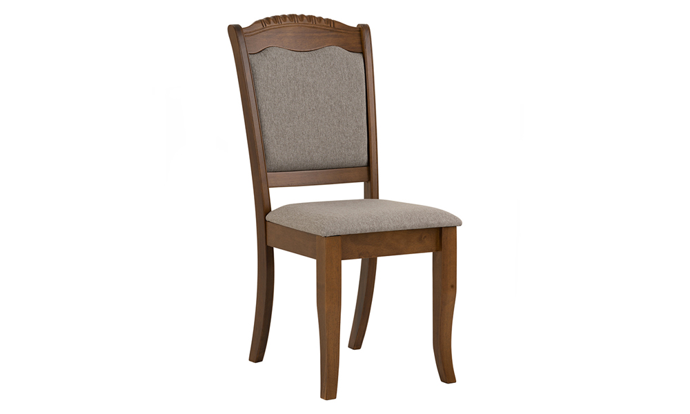 Classic Wooden Dining Chair with Dimity Fabric Upholstery