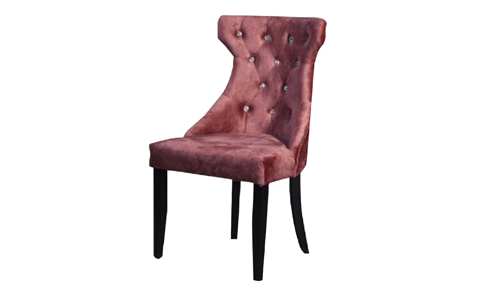 Diamond-tuft Dining Chair in Rose
