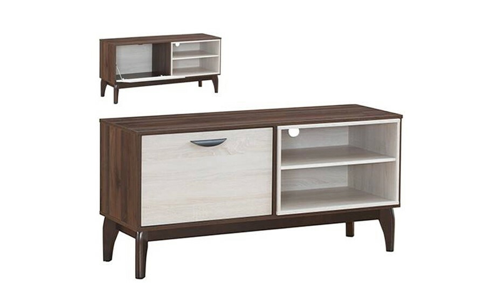 3 storage compartments TV cabinet in brown