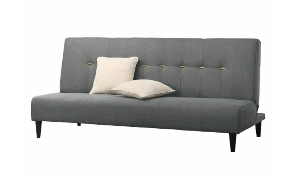 Foldable fabric sofa bed in grey